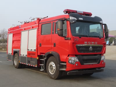 國六豪沃7噸干粉水聯(lián)用消防車(chē)